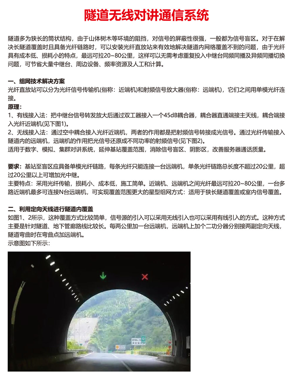 隧道无线对讲通信系统